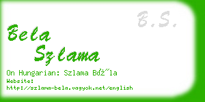 bela szlama business card